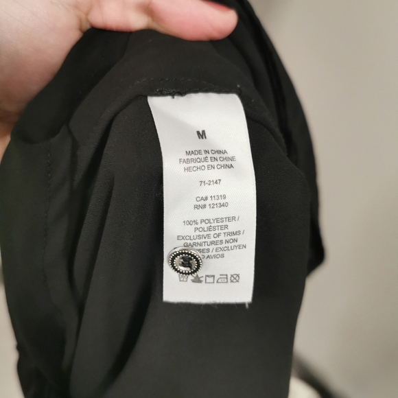 Black Sheer Zip detail Blouse - Dynamite  Size Med - Picture 6 of 6